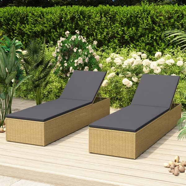vidaXL polyrattan liggestol brun/mørkegrå