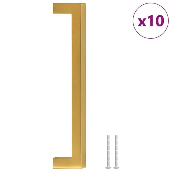 vidaXL skabsgreb, 10 stk., guld, 160 mm, rustfrit stål