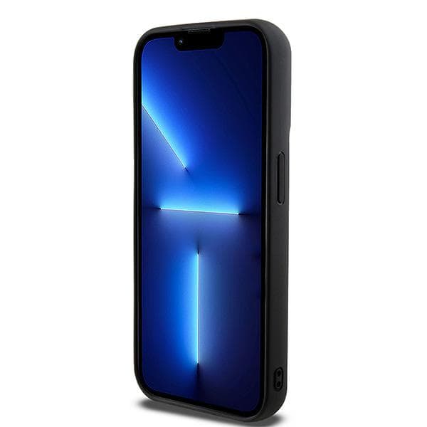 DKNY 3D Rubber Repeat Pattern-skal till iPhone 15 Pro, Svart