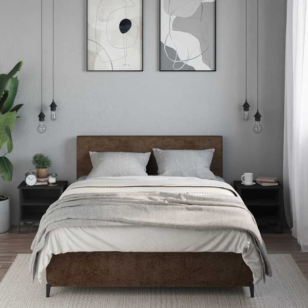 vidaXL sengeborde, sorte, 2 stk., 40x30x40 cm