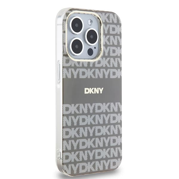 DKNY IML Mono & Stripe MagSafe-etui til iPhone 15 Pro, Beige