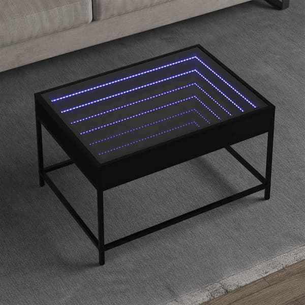 vidaXL Infinity LED-soffbord svart 70x50x41 cm