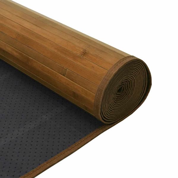 vidaXL Suorakulmainen matto, ruskea, 60x400 cm, bambu