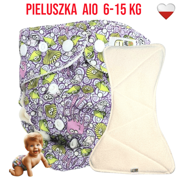 NappiMe AIO vaskbare microfleecebleer med marinemotiv
