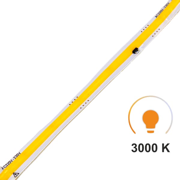 LED-strimmel 1m COB 220V 3000K 296LED/m 8mm