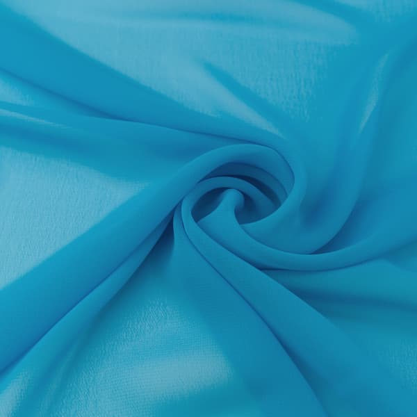 Chiffonmateriale, beskidt turkis farve