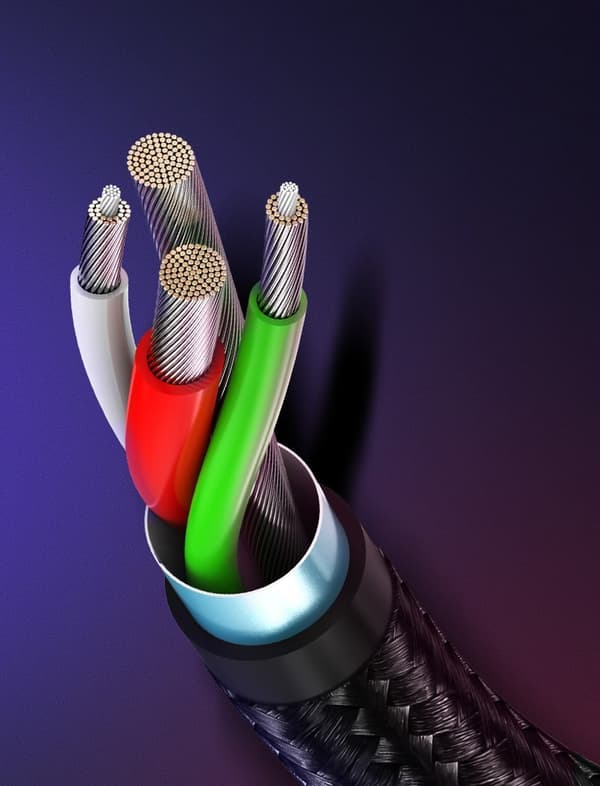 2-i-1-kabel med stark flätad USB - microUSB + USB-C 1m 2.4A svart