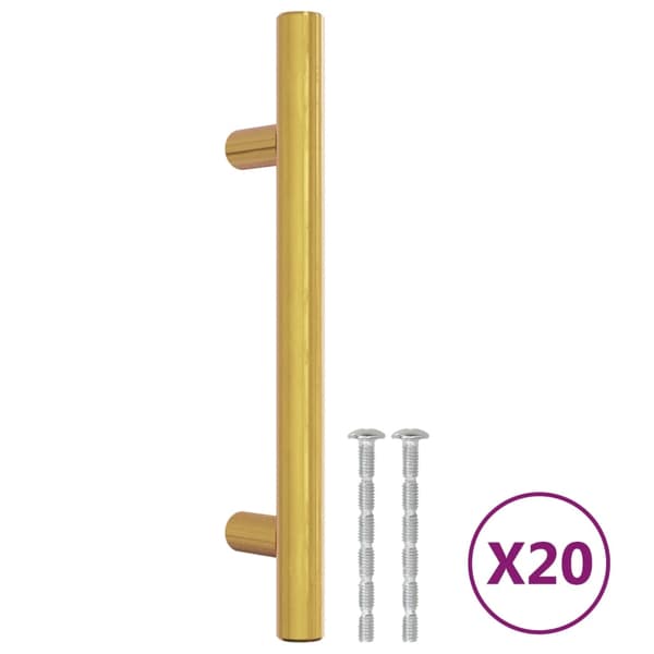 vidaXL skabsgreb, 20 stk., guld, 96 mm, rustfrit stål