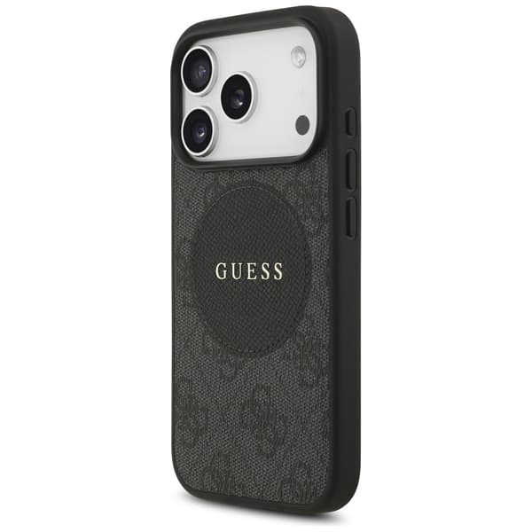 Guess 4G Circle Classic Logo MagSafe-etui til iPhone 17 Pro, sort