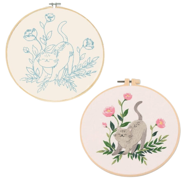 Broderikit med 3 ringar för katter