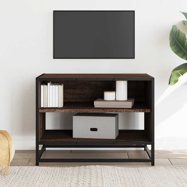 vidaXL TV-bord brunt egetræ 61x40x46 cm