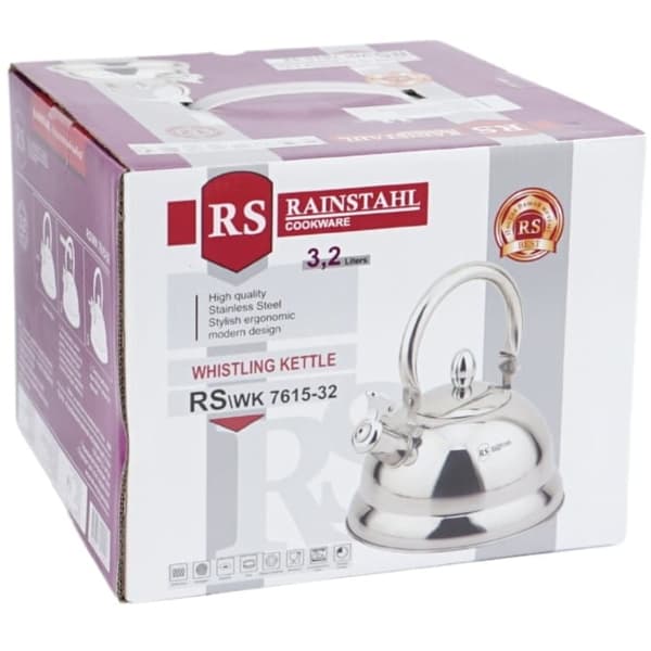 Rostfri vattenkokare 7615 med visselpipa 3,2l