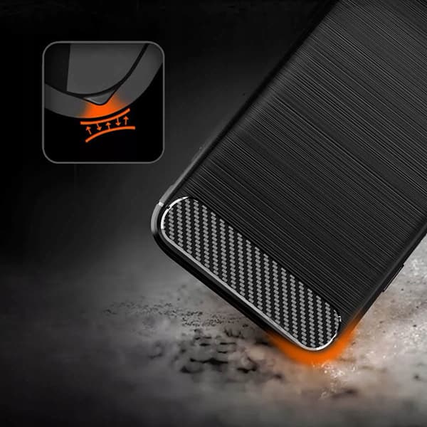 Etui til HUAWEI P20 LITE CARBON Sort Mat Silikone Slim Back + GLAS