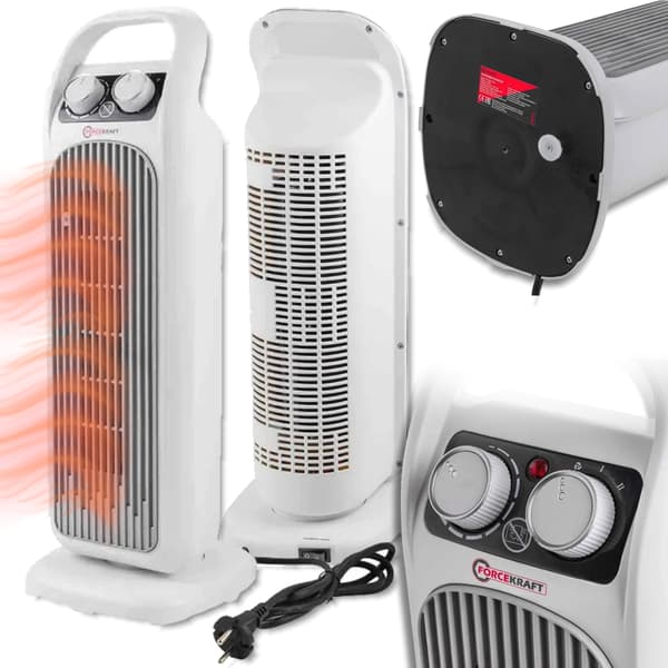 VARMEVENTILATOR ELEKTRISK Termostatsøjle 2000W