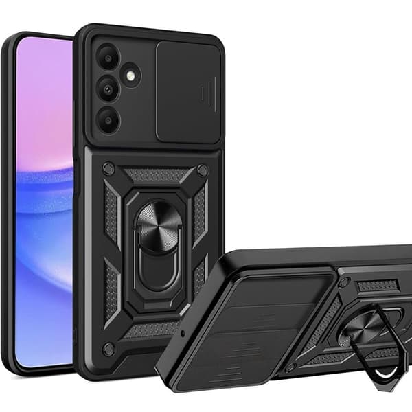 Pansret cover til Samsung Galaxy M15 5G, CamShield Slide, sort
