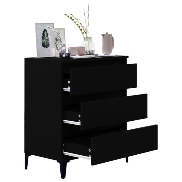 vidaXL kommode, sort, 60x35x70 cm, træbaseret materiale