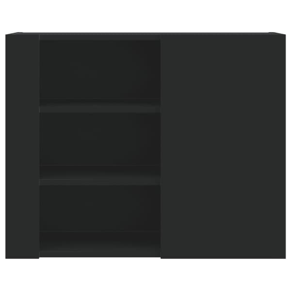 vidaXL vægskab sort 75x35x60 cm træbaseret materiale