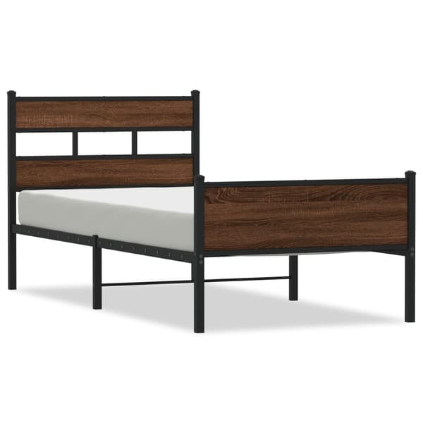 vidaXL Seng uden madras, brun eg, 100x190 cm