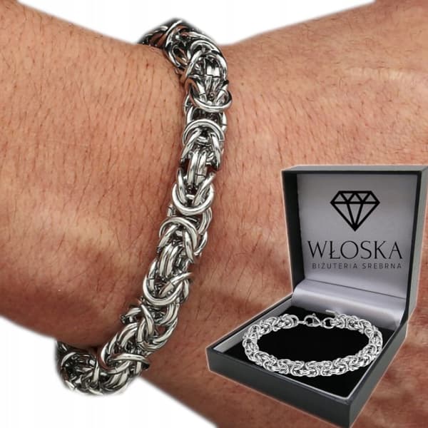 TYK Sølv Diamantarmbånd til Herrer Royal 8mm Rund + GRATIS