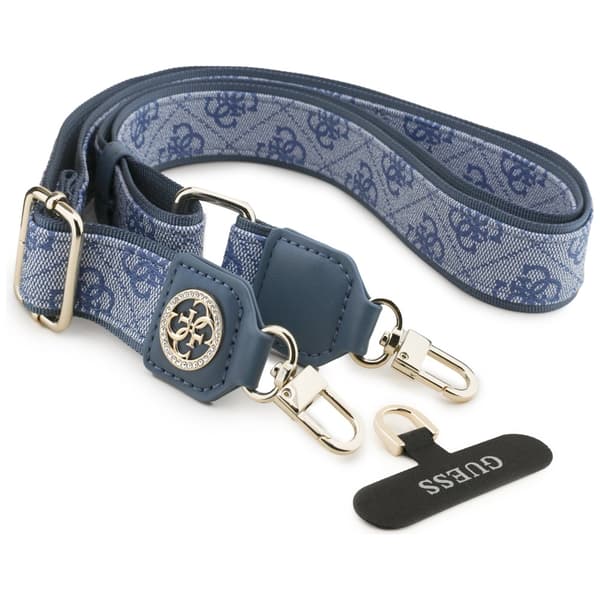 Guess Universal CBDY 4G Tether Patch Strass Metalllogo Blått Snoddsband