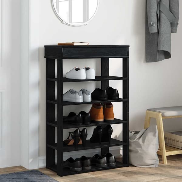 vidaXL skohylde, sort, 60x30x98 cm, træbaseret materiale