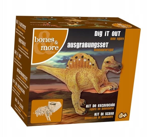 Knogler og mere, stor dinosaurfigur - vulkanudgravninger
