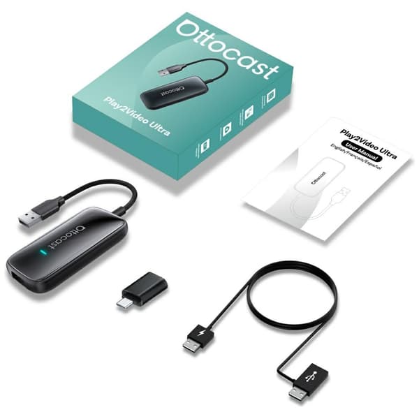 Ottocast CA515-T Play2Video Ultra Android multimedieboks biladapter sort