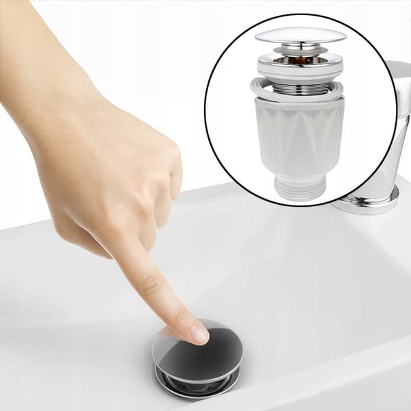 KLICK-KLACK SILVER UNIVERSAL TVÄTTSTÄLLSPLUGG