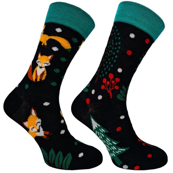 Dame Mismatchede Høje Strømper Black Fox 38/44 38/44