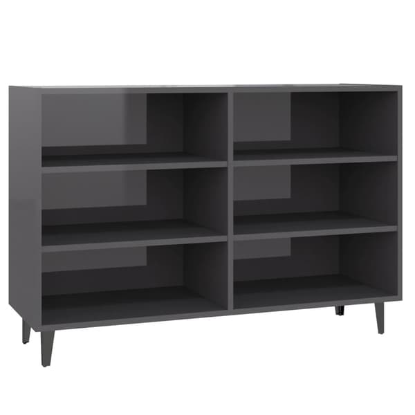 vidaXL Högglansgrått skåp 103,5x35x70 cm