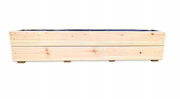 Urtepotte til altan, vindueskarm, træ, rektangulær, rå, 90x18 D27