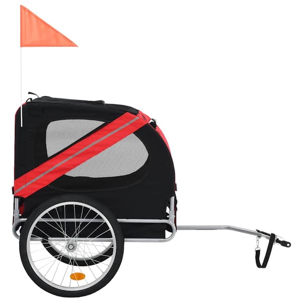 vidaXL cykeltrailer til hund, rød og sort