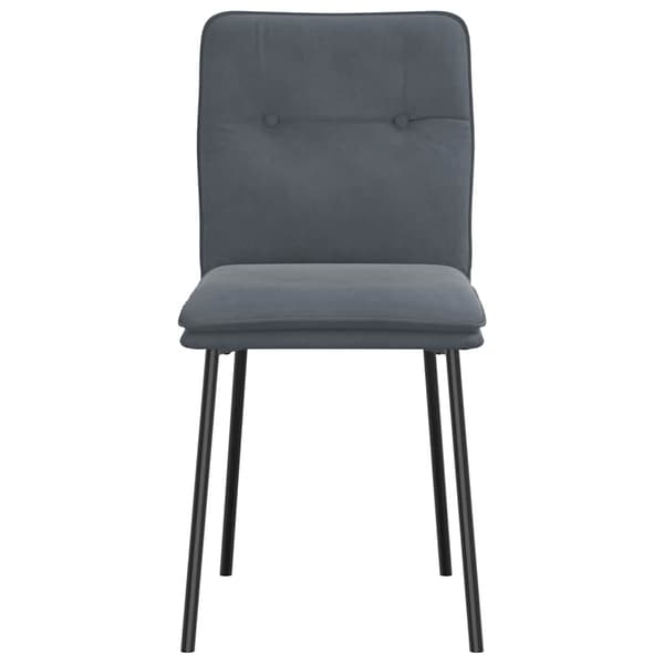vidaXL Matstolar, set om 4, mörkgrå, klädda i sammet