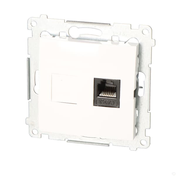 Enkelt RJ12 telefonstik, hvid Simon54