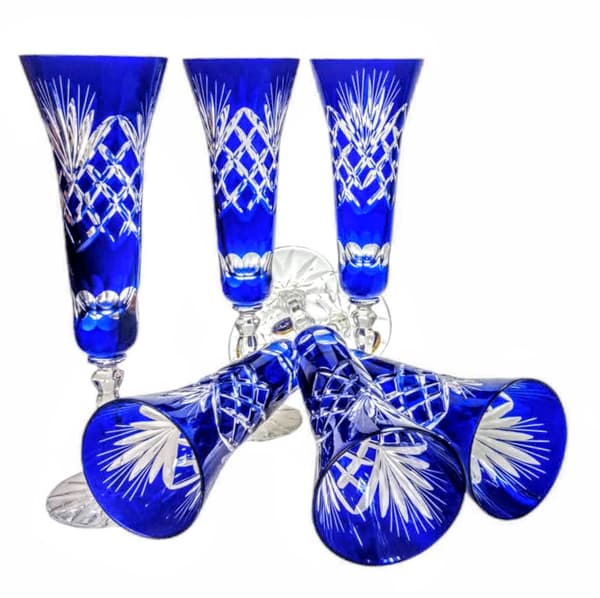 Koboltkristall Champagneglas 170ml Ananas