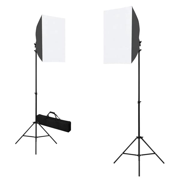 vidaXL Valokuvausstudiosetti softbox-valoilla ja taustalla
