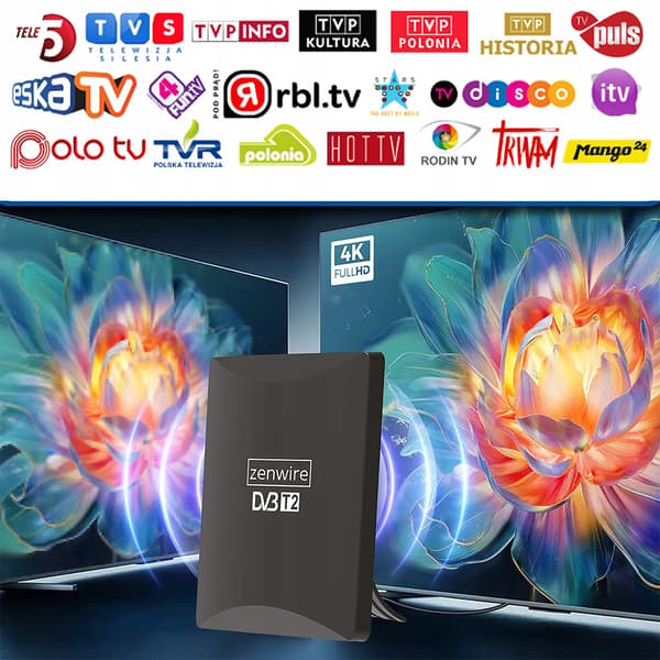 Zenwire HDAT80 markantenne til DVB-T2 HEVC 2-i-1 udendørs indendørs 4K