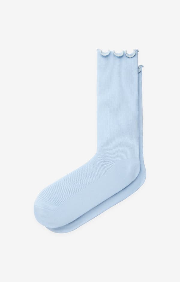 Ribbade strumpor med volanger 42-43