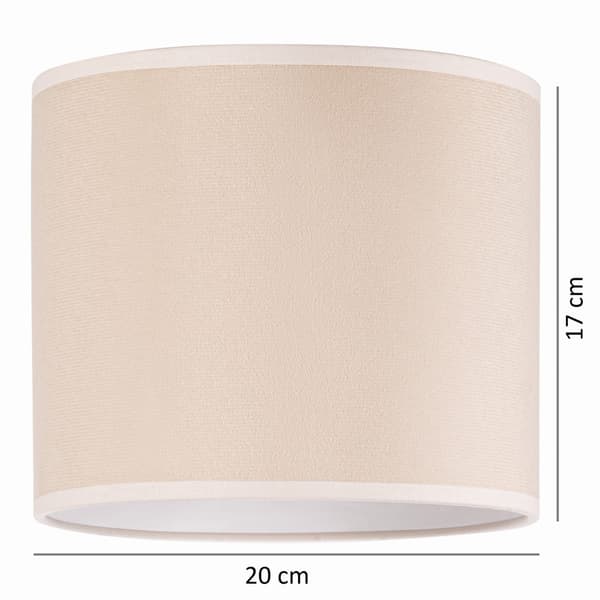 Tornado lampeskærm rund 20 beige velour