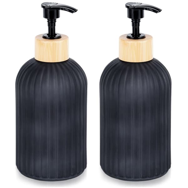 Sæbedispenser glas sort 400 ml 2 stk.