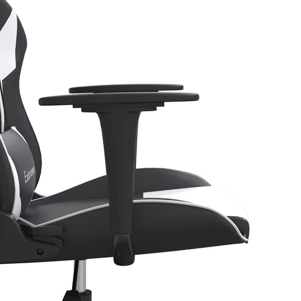 vidaXL gamingstol, sort og hvid, kunstlæder