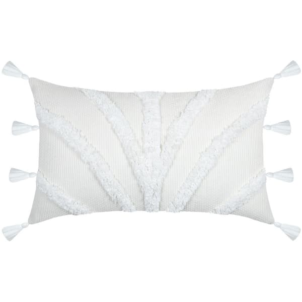 BALMA WHITE kudde 30x50 cm fransar