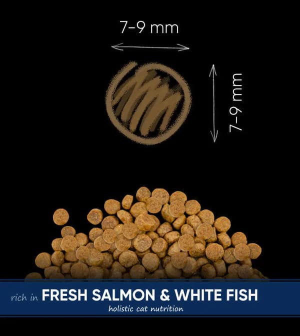 Savory Premium tørfoder til voksne katte, laks og hvid fisk, 400 g