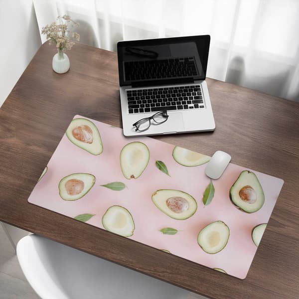Antislip skrivebordsmåtte med avocado- og blademønster 90x45 cm