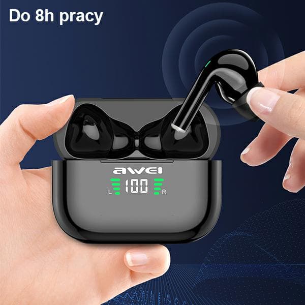 AWEI Bluetooth 5.1 T29P TWS hovedtelefoner + dockingstation sort