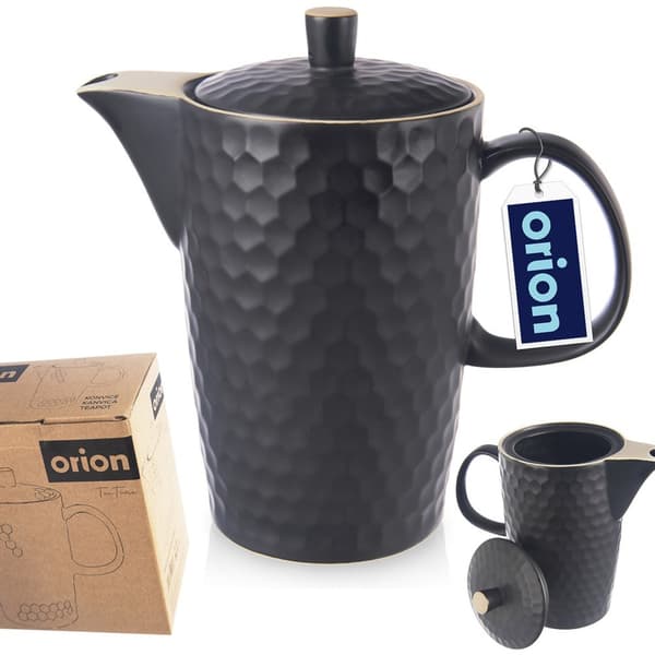 Sort keramisk kande til kaffe og te TEA TIME 1,3 liter