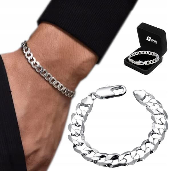 Herrarmband i silver 925 silverarmband 5mm/20cm rustning