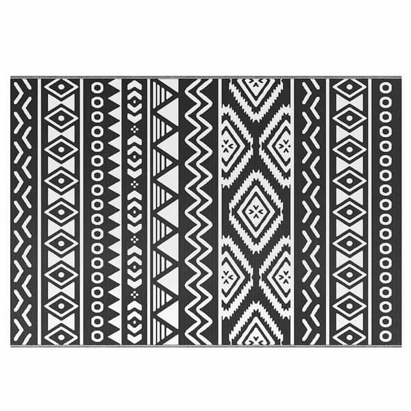 vidaXL udendørstæppe sort 160 x 230 cm PP