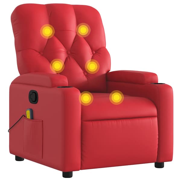 vidaXL Massagefåtölj röd konstläder