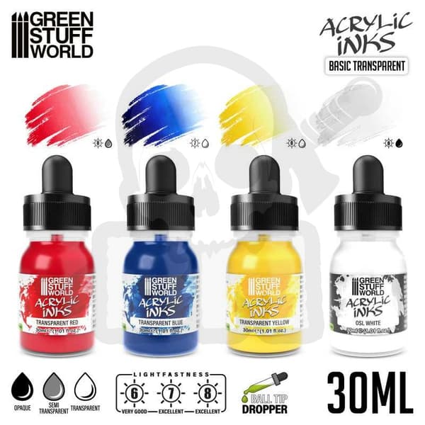 GSTU528489 Akrylfärgset Basic Transparent (x4)